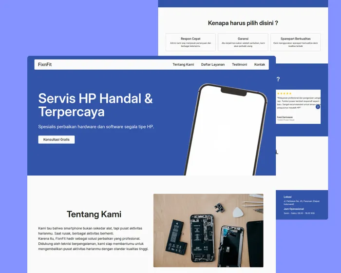 Website Jasa Servis HP