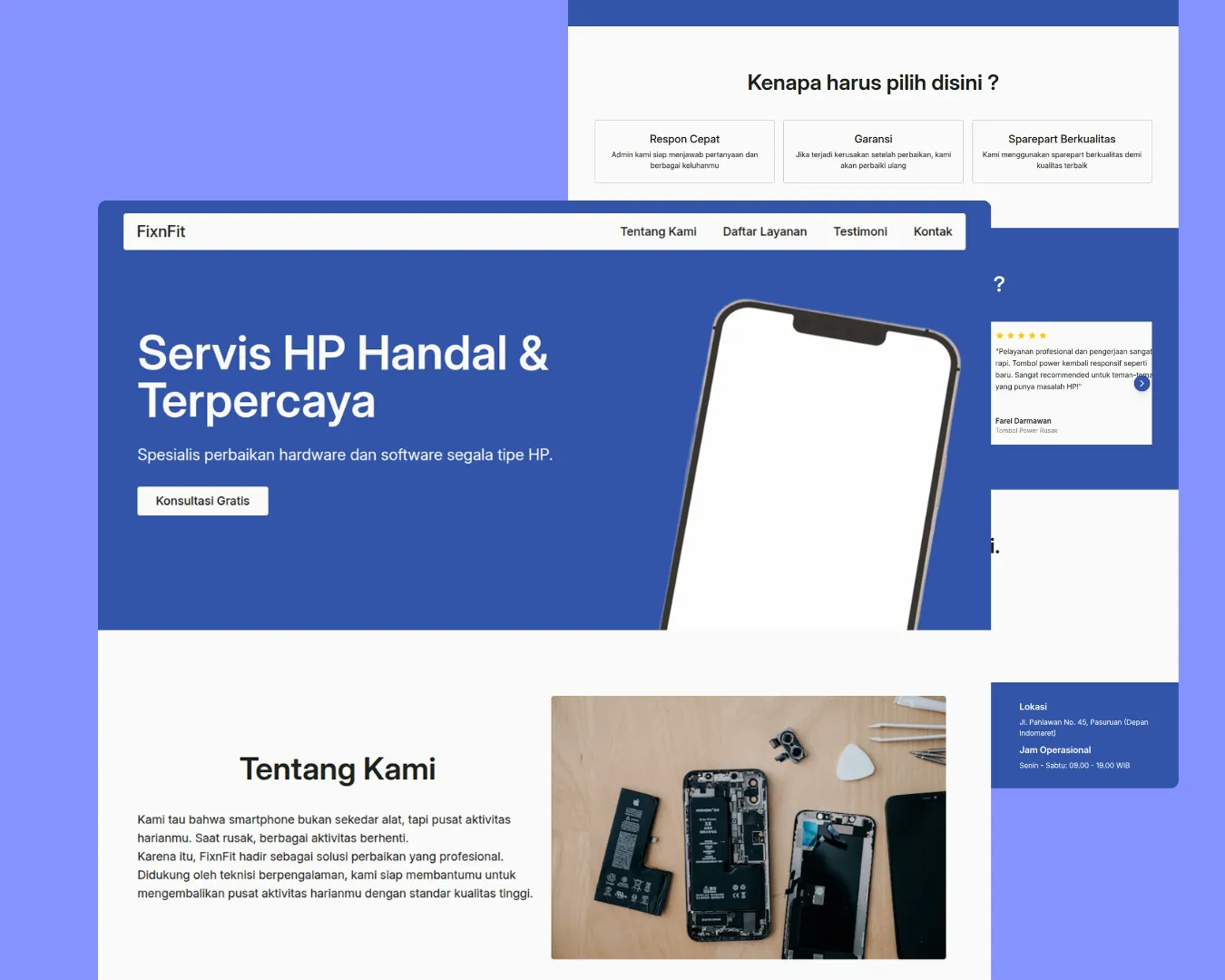 Website Jasa Servis HP